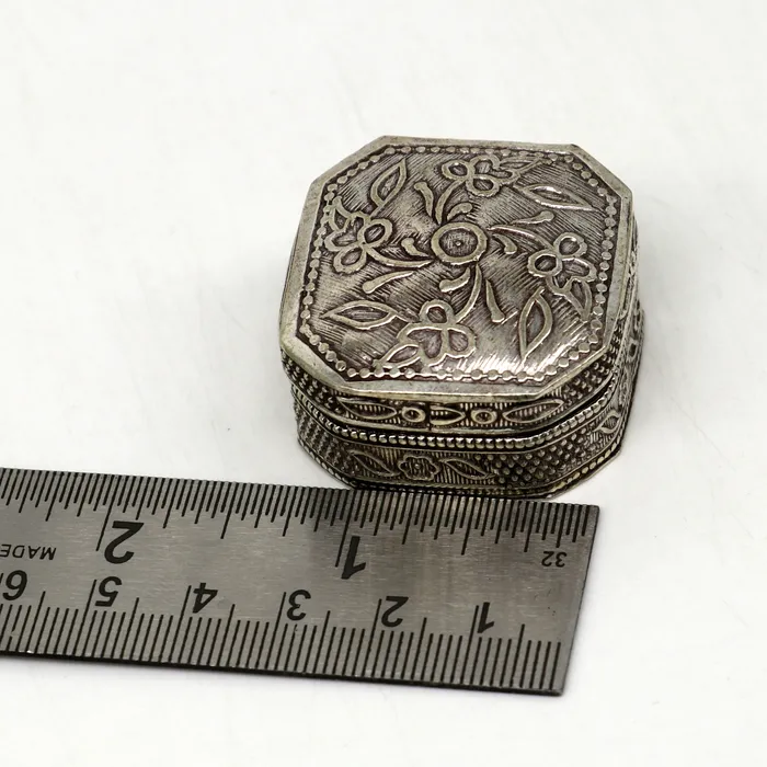 Vintage antique design Solid silver handmade trinket box eye kajal box container box kumkum box sindur box best brides gift stb110 TRIBAL ORNAMENTS Necklaces