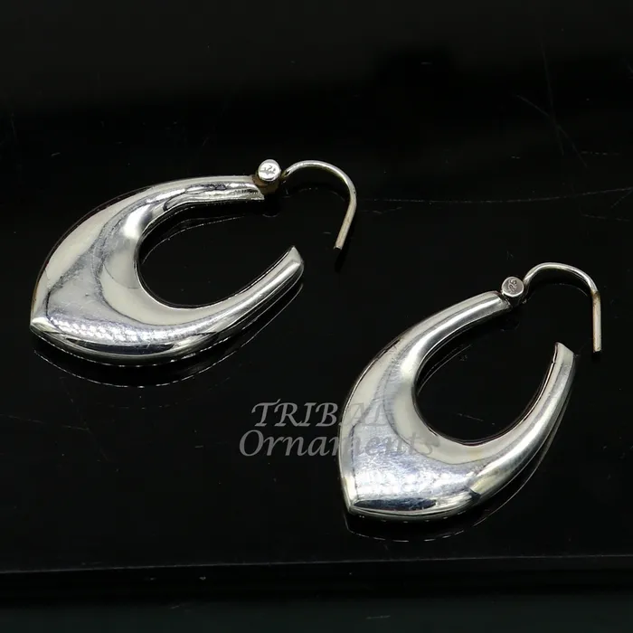 Vintage Design 925 sterling silver fabulous hoops earring tribal kundal earring from Rajasthan India best gifting unisex jewelry s1127 TRIBAL ORNAMENTS Earrings Vintage Design 925 sterling silver fabulous hoops earring tribal kundal earring from Rajasthan India best gifting unisex jewelry s1127 TRIBAL ORNAMENTS Earrings
