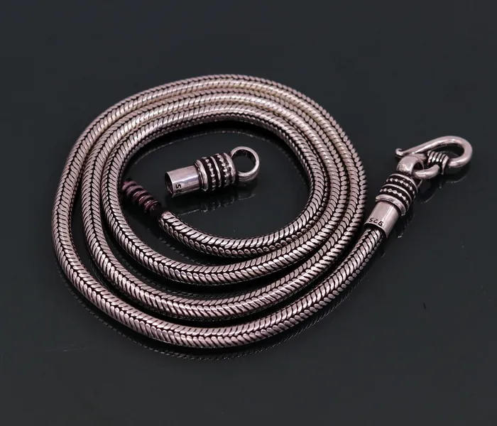 Vintage design 925 sterling silver handmade snake chain screw chain pendant chain excellent oxidized silver necklace tribal jewelry ch68 TRIBAL ORNAMENTS Necklaces Vintage design 925 sterling silver handmade snake chain screw chain pendant chain excellent oxidized silver necklace tribal jewelry ch68 TRIBAL ORNAMENTS Necklaces