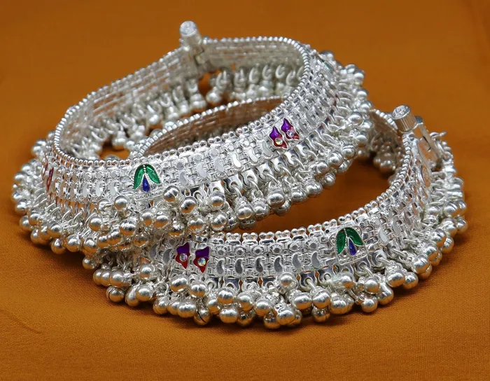Vintage design handmade solid silver heavy anklet excellent foot charm bracelet amazing belly dance tribal jewelry from india ank460 TRIBAL ORNAMENTS Bracelets Vintage design handmade solid silver heavy anklet excellent foot charm bracelet amazing belly dance tribal jewelry from india ank460 TRIBAL ORNAMENTS Bracelets