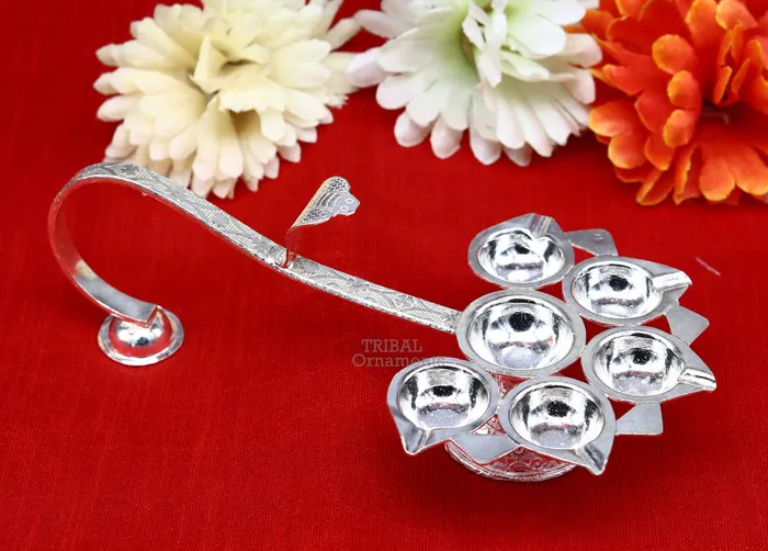 Vintage style handmade Panchmukhi Lamp or lampa arti deepak best praying article for god or goddess temple article su754 TRIBAL ORNAMENTS Earrings Vintage style handmade Panchmukhi Lamp or lampa arti deepak best praying article for god or goddess temple article su754 TRIBAL ORNAMENTS Earrings