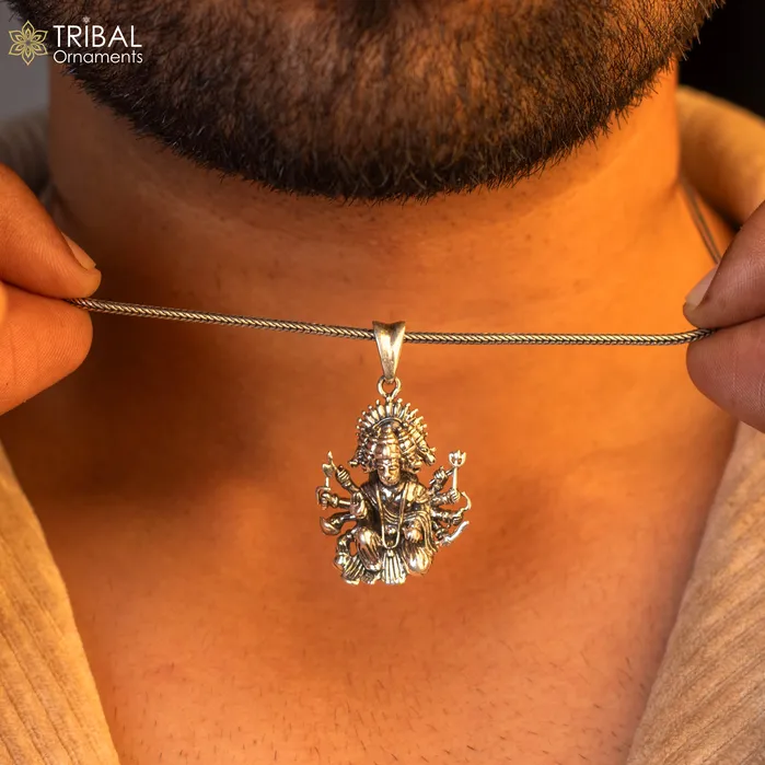 Vintage trendy 925 sterling silver handmade Panch mukhi hanuman pendant amazing stylish unisex pendant locket personalized jewelry ssp438 TRIBAL ORNAMENTS Necklaces
