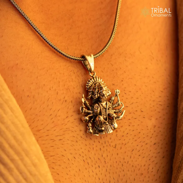 Vintage trendy 925 sterling silver handmade Panch mukhi hanuman pendant amazing stylish unisex pendant locket personalized jewelry ssp438 TRIBAL ORNAMENTS Necklaces