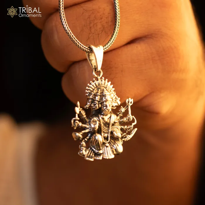 Vintage trendy 925 sterling silver handmade Panch mukhi hanuman pendant amazing stylish unisex pendant locket personalized jewelry ssp438 TRIBAL ORNAMENTS Necklaces