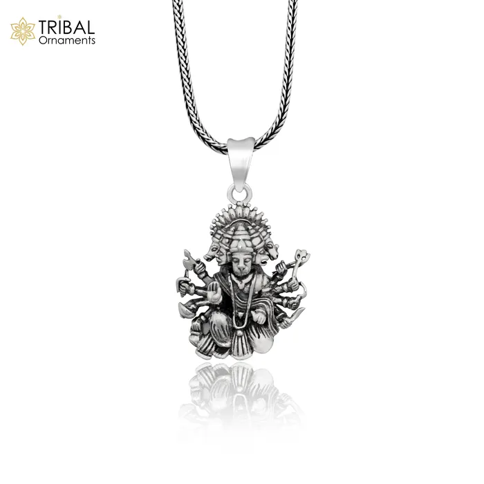 Vintage trendy 925 sterling silver handmade Panch mukhi hanuman pendant amazing stylish unisex pendant locket personalized jewelry ssp438 TRIBAL ORNAMENTS Necklaces
