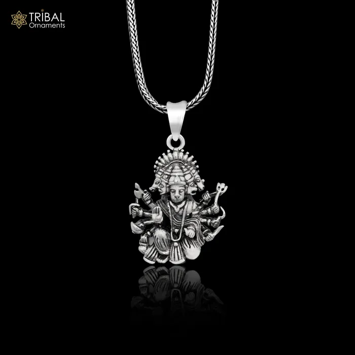 Vintage trendy 925 sterling silver handmade Panch mukhi hanuman pendant amazing stylish unisex pendant locket personalized jewelry ssp438 TRIBAL ORNAMENTS Necklaces