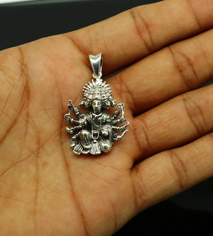 Vintage trendy 925 sterling silver handmade Panch mukhi hanuman pendant amazing stylish unisex pendant locket personalized jewelry ssp438 TRIBAL ORNAMENTS Necklaces