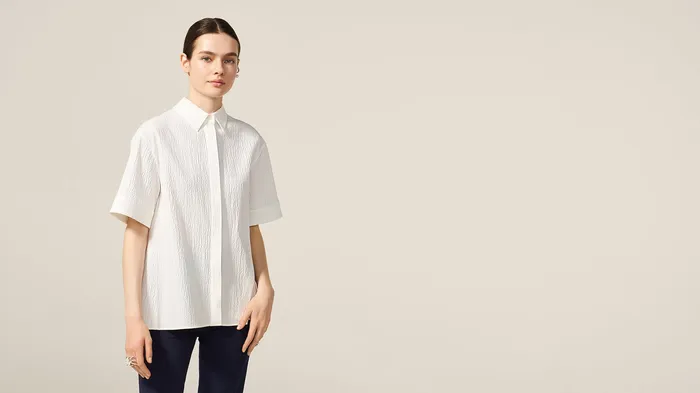 White Martina Shirt ADEAM Rings White Martina Shirt ADEAM Rings